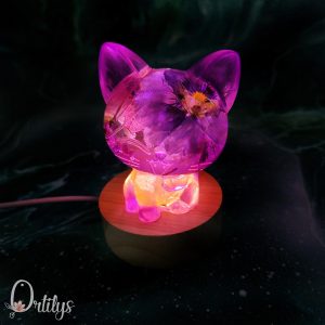 Veilleuse fleurie CHAT personnalisable