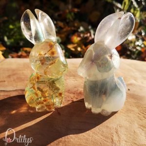 Veilleuses en forme de lapins remplie de fleurs