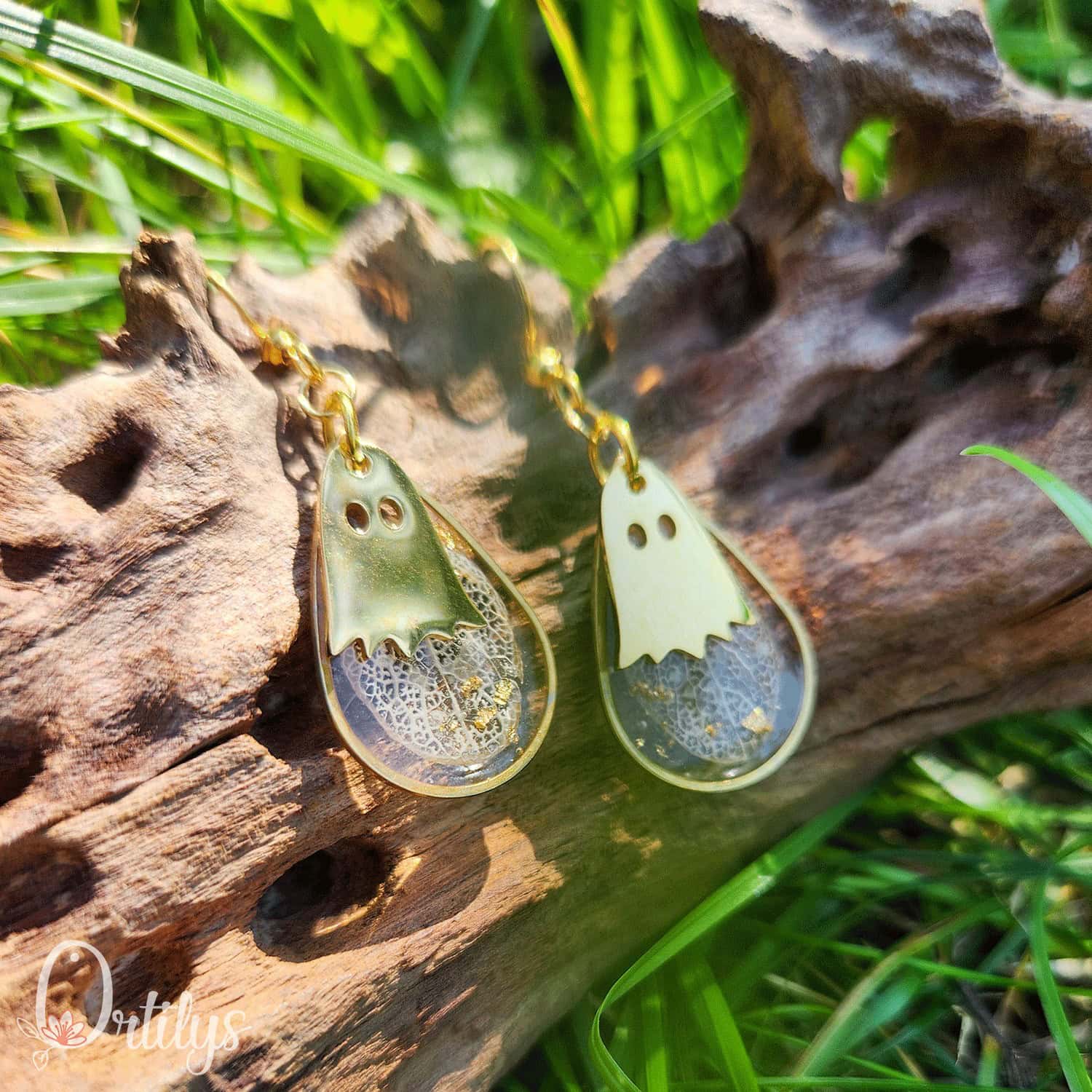 COLLECTION HALLOWEEN 👻 Boucles d'oreilles Fantôme or – Image 7