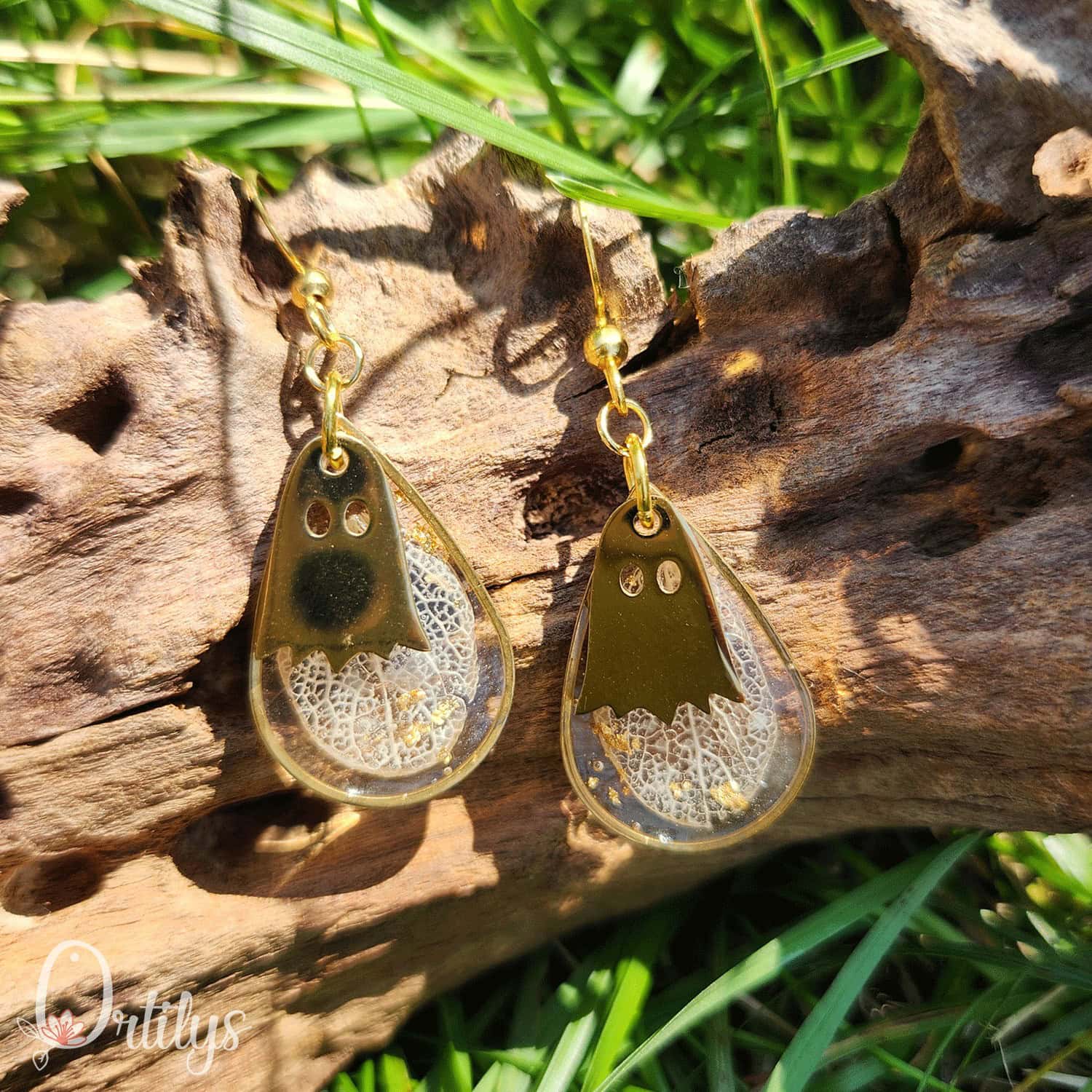 COLLECTION HALLOWEEN 👻 Boucles d'oreilles Fantôme or – Image 3
