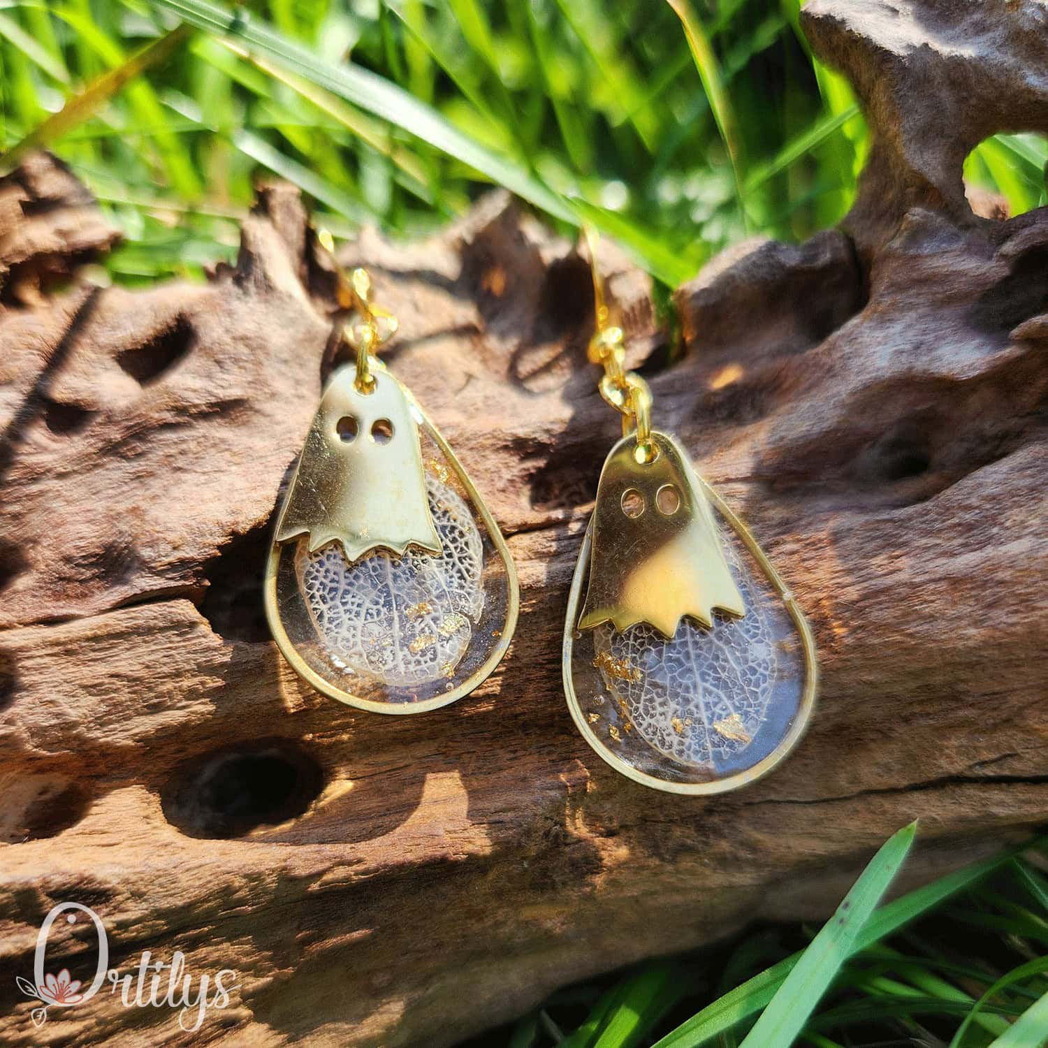 COLLECTION HALLOWEEN 👻 Boucles d'oreilles Fantôme or – Image 5