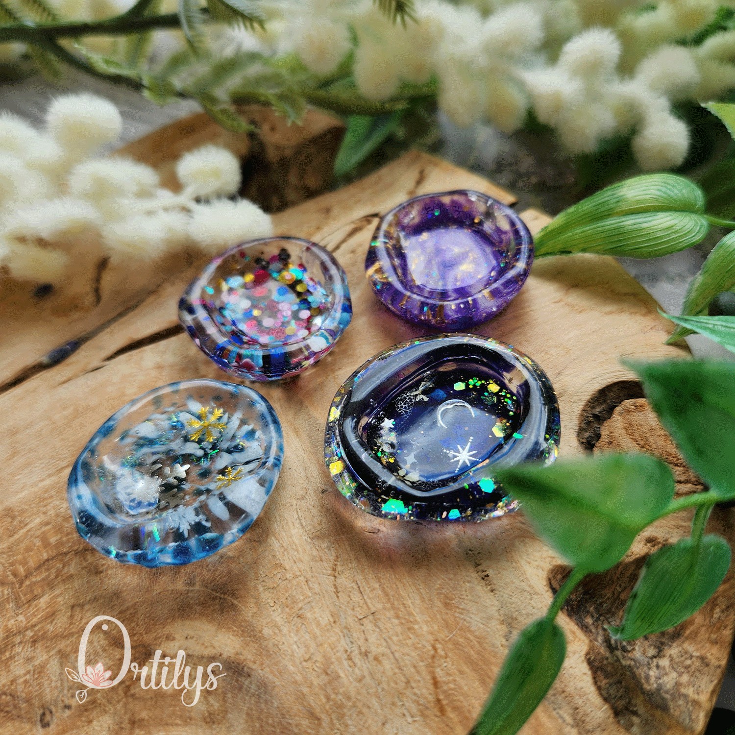 Worry stone "ZEPHIR" Neige bleue et blanche - Creux moyen đșđș â Image 10