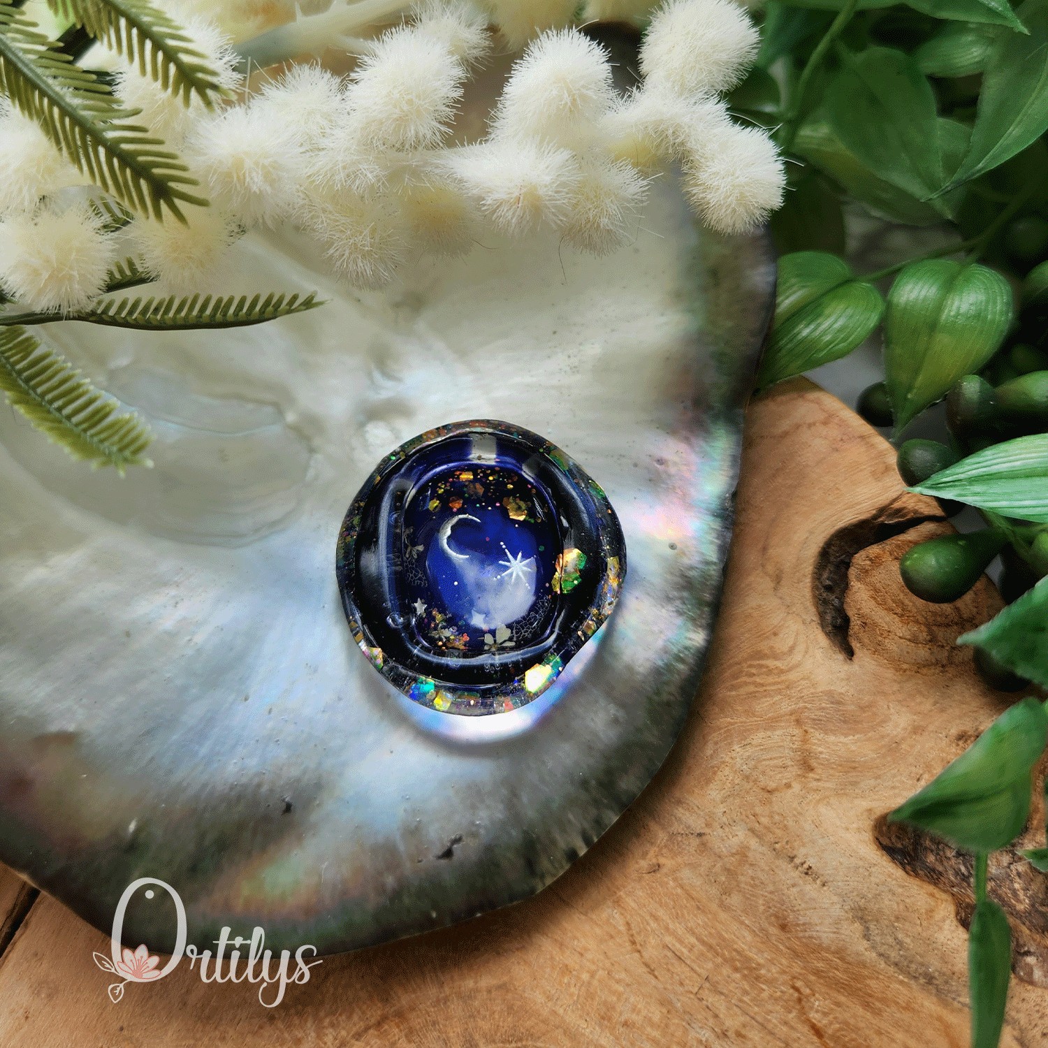 Worry stone "ZEPHIR" Nuit étoilée - Creux marqué 🌺🌺🌺🌺 – Image 9