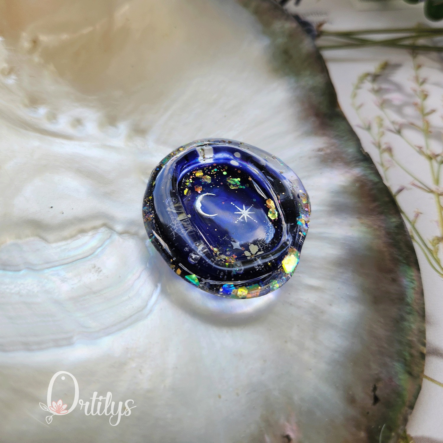 Worry stone "ZEPHIR" Nuit étoilée - Creux marqué 🌺🌺🌺🌺 – Image 5