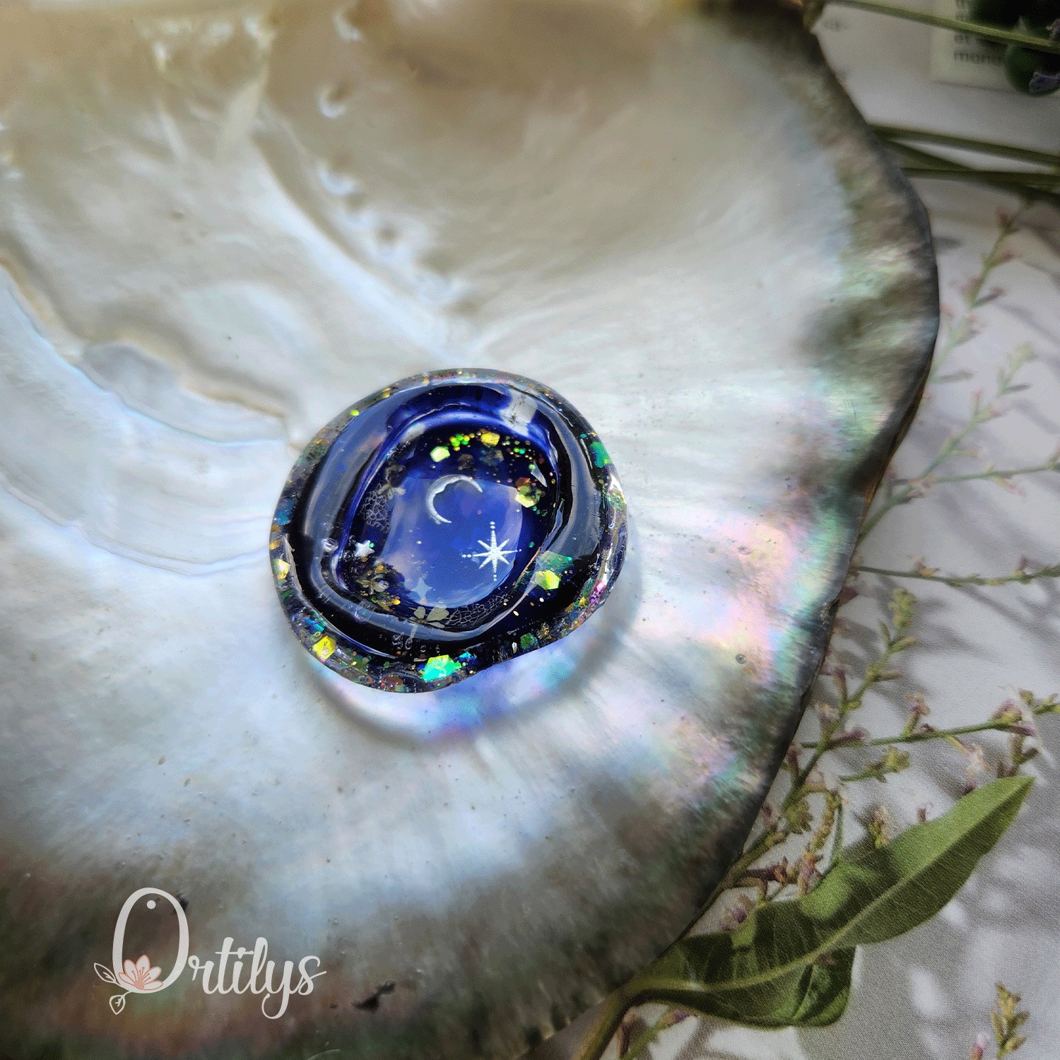 Worry stone "ZEPHIR" Nuit étoilée - Creux marqué 🌺🌺🌺🌺 – Image 2