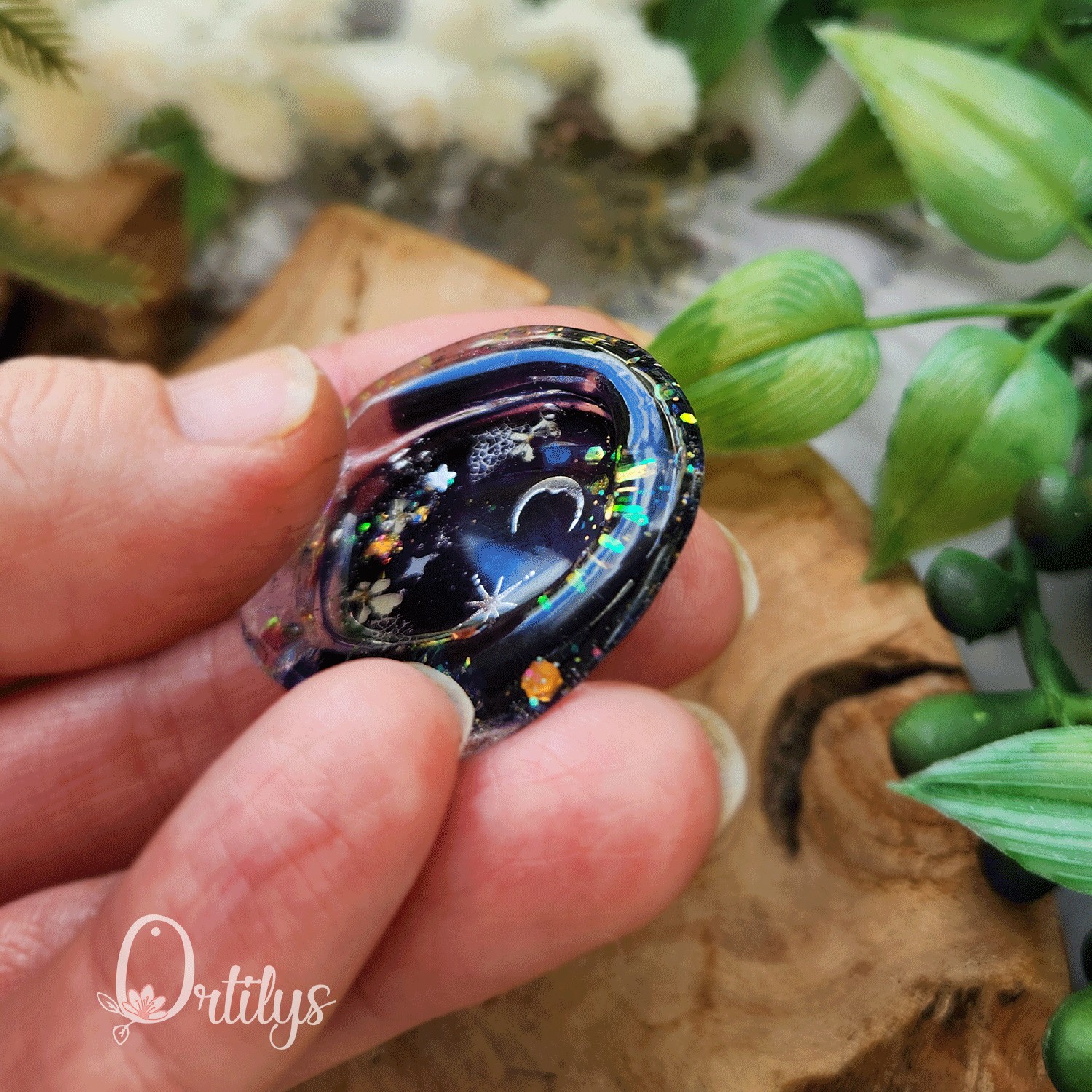 Worry stone "ZEPHIR" Nuit étoilée - Creux marqué 🌺🌺🌺🌺
