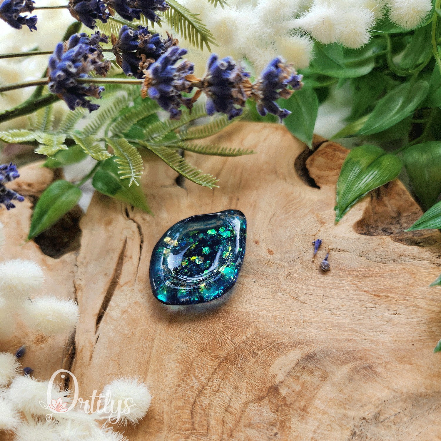 Worry stone "ZEPHIR" Bleu paillettes - Creux moyen đșđș â Image 7