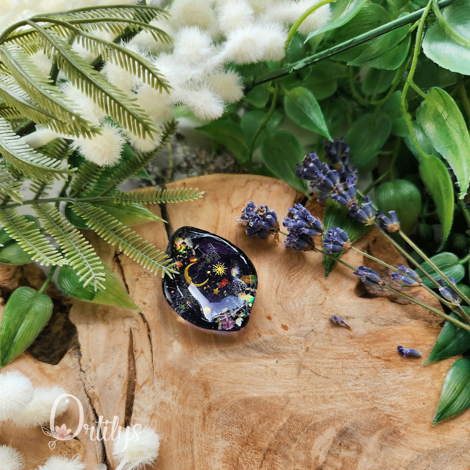 Worry stone "ZEPHIR" Nuit étincelante - Creux moyen 🌺🌺 – Image 6