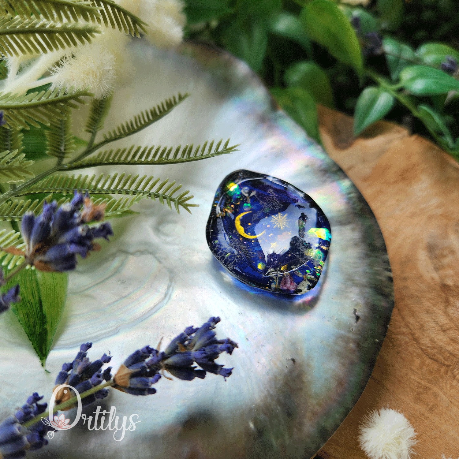 Worry stone "ZEPHIR" Nuit étincelante - Creux moyen 🌺🌺 – Image 4