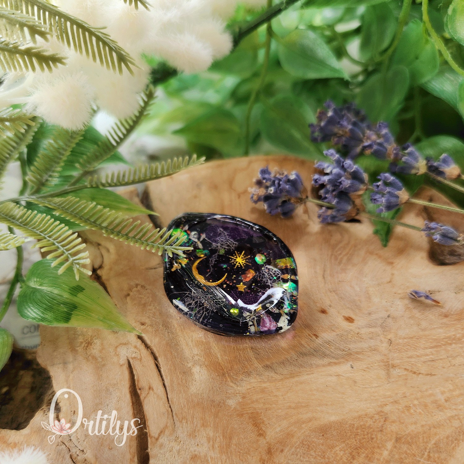 Worry stone "ZEPHIR" Nuit étincelante - Creux moyen 🌺🌺 – Image 8