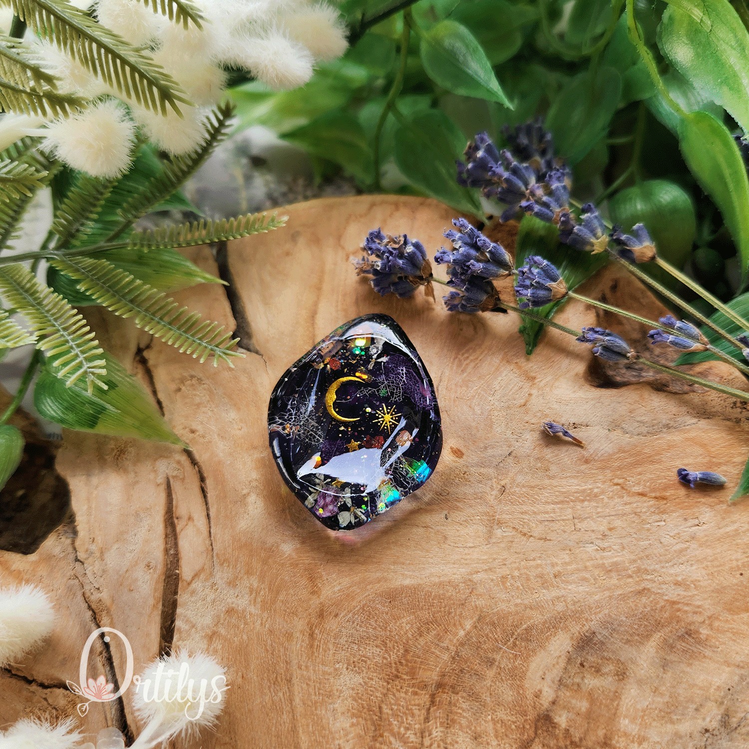 Worry stone "ZEPHIR" Nuit étincelante - Creux moyen 🌺🌺 – Image 11