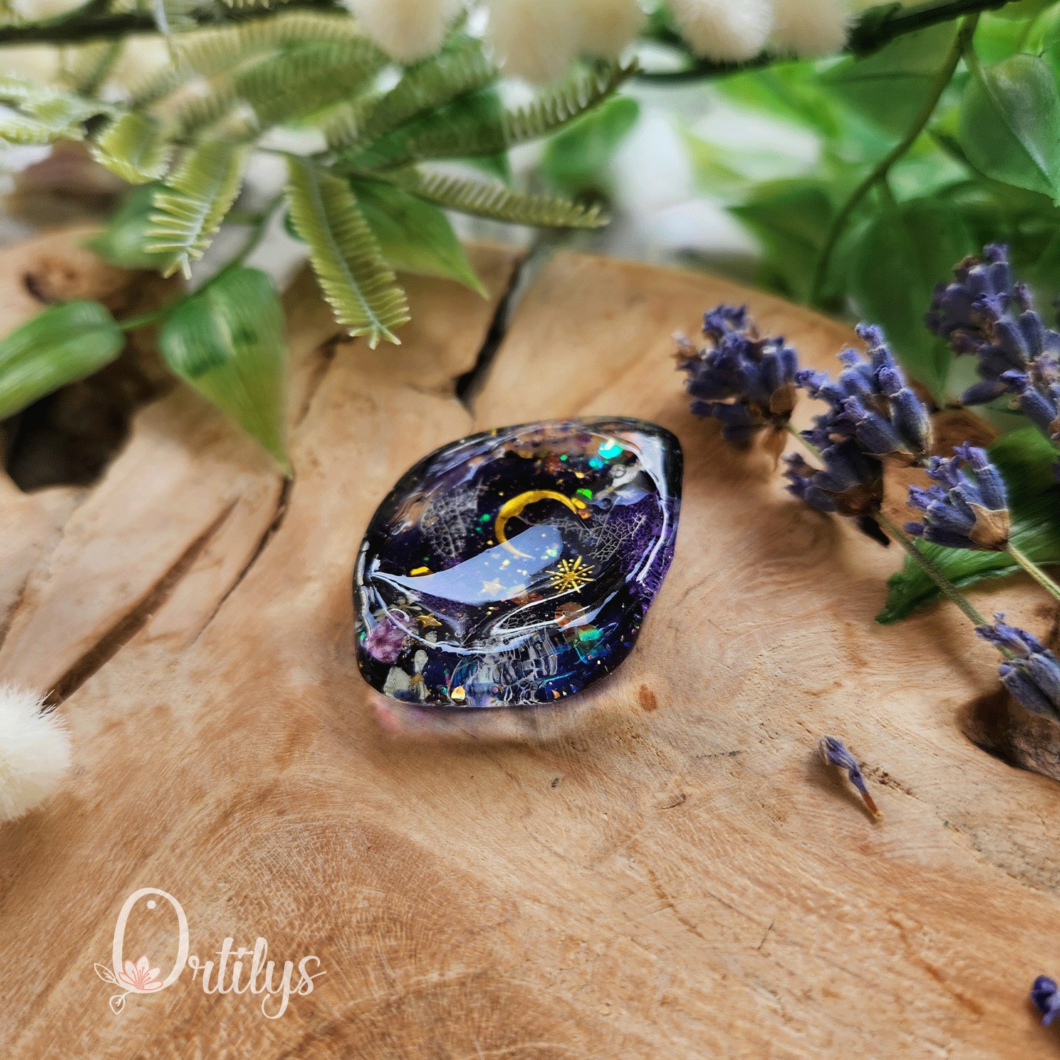 Worry stone "ZEPHIR" Nuit étincelante - Creux moyen 🌺🌺 – Image 3