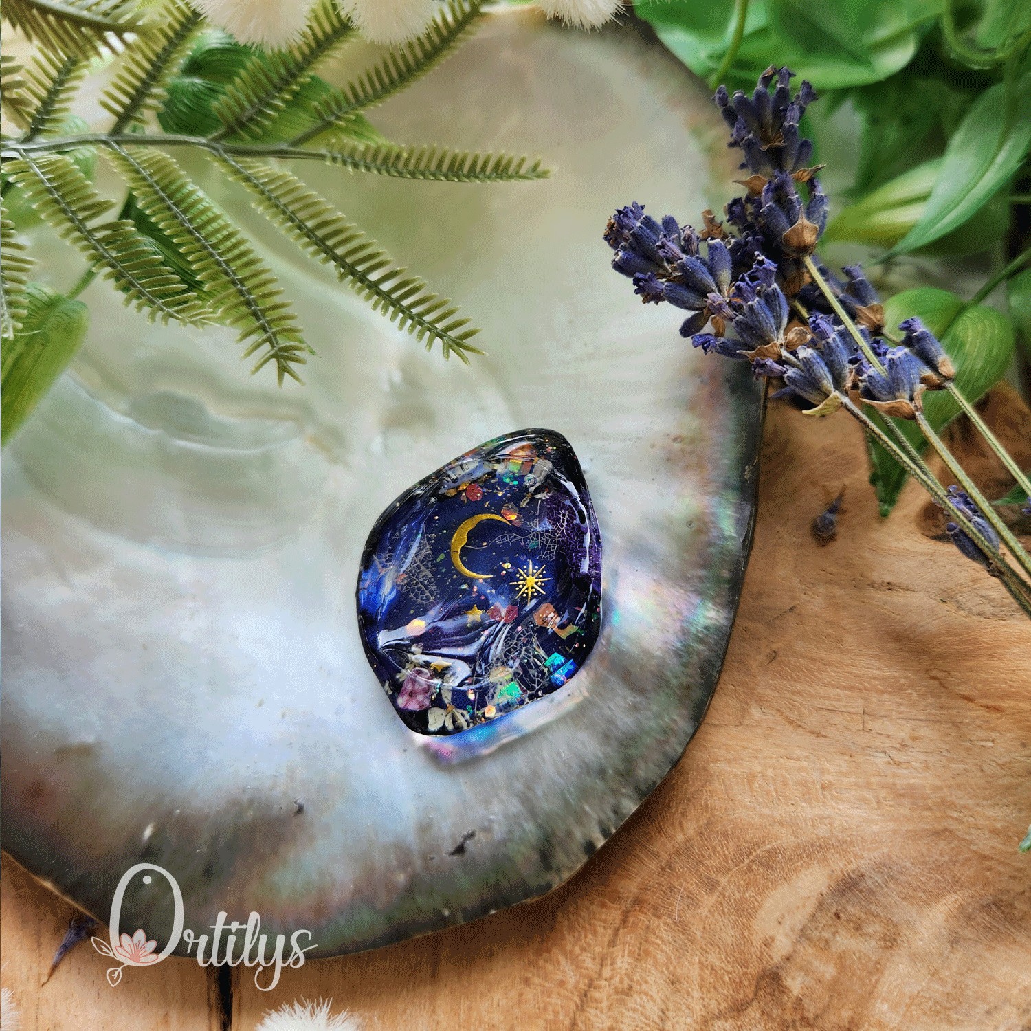 Worry stone "ZEPHIR" Nuit étincelante - Creux moyen 🌺🌺 – Image 7