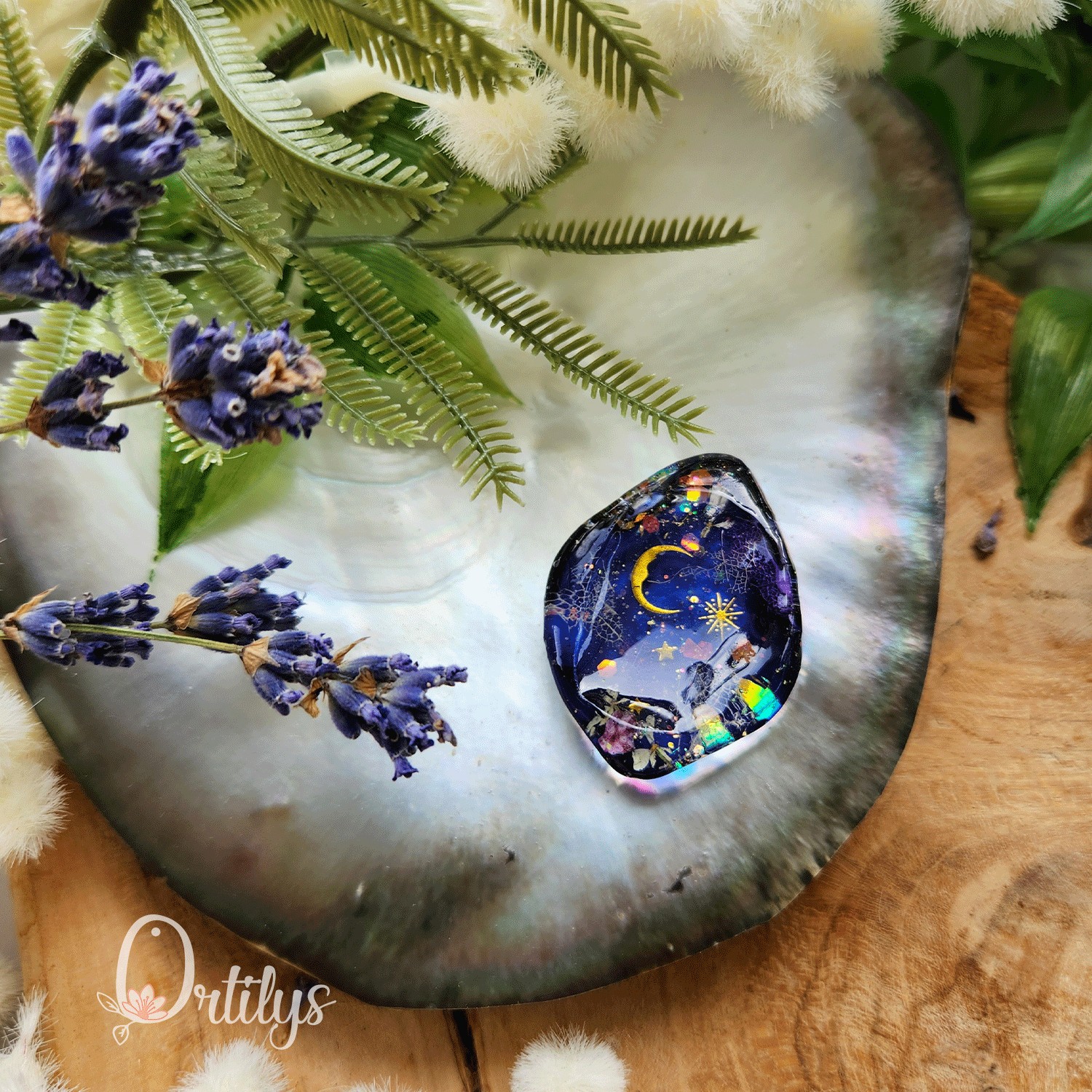 Worry stone "ZEPHIR" Nuit étincelante - Creux moyen 🌺🌺